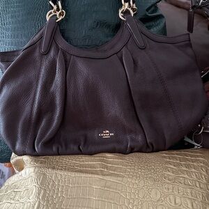 Coach Dark Brown Leather Shoulder Bag